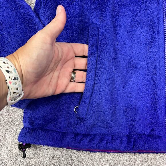 The North Face Purple and Magenta fuzzy full zip jacket coat women's small - Picture 7 of 9